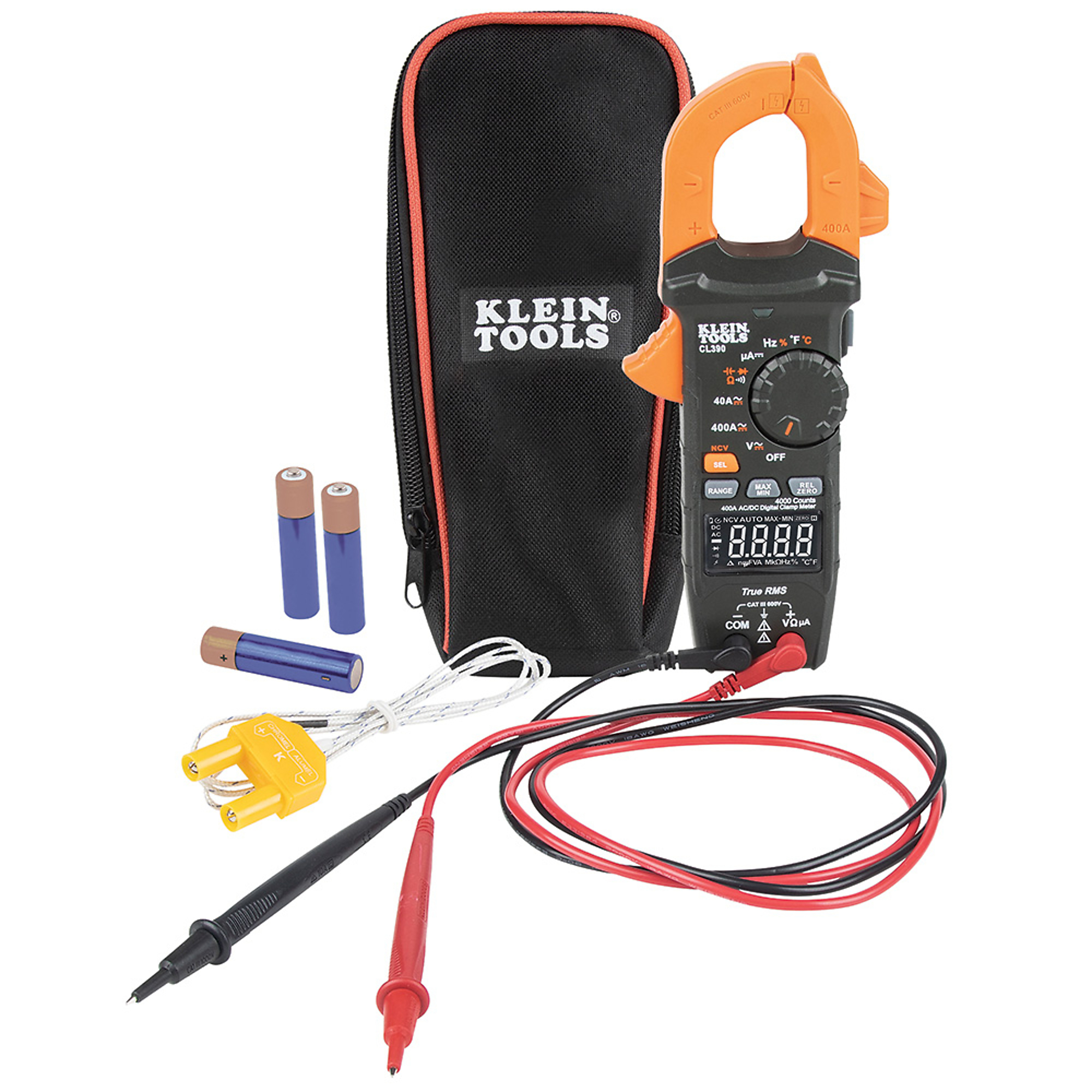 Klein Tools AC/DC Digital Clamp Meter, Auto-Ranging, 400 Amps, Model# CL390